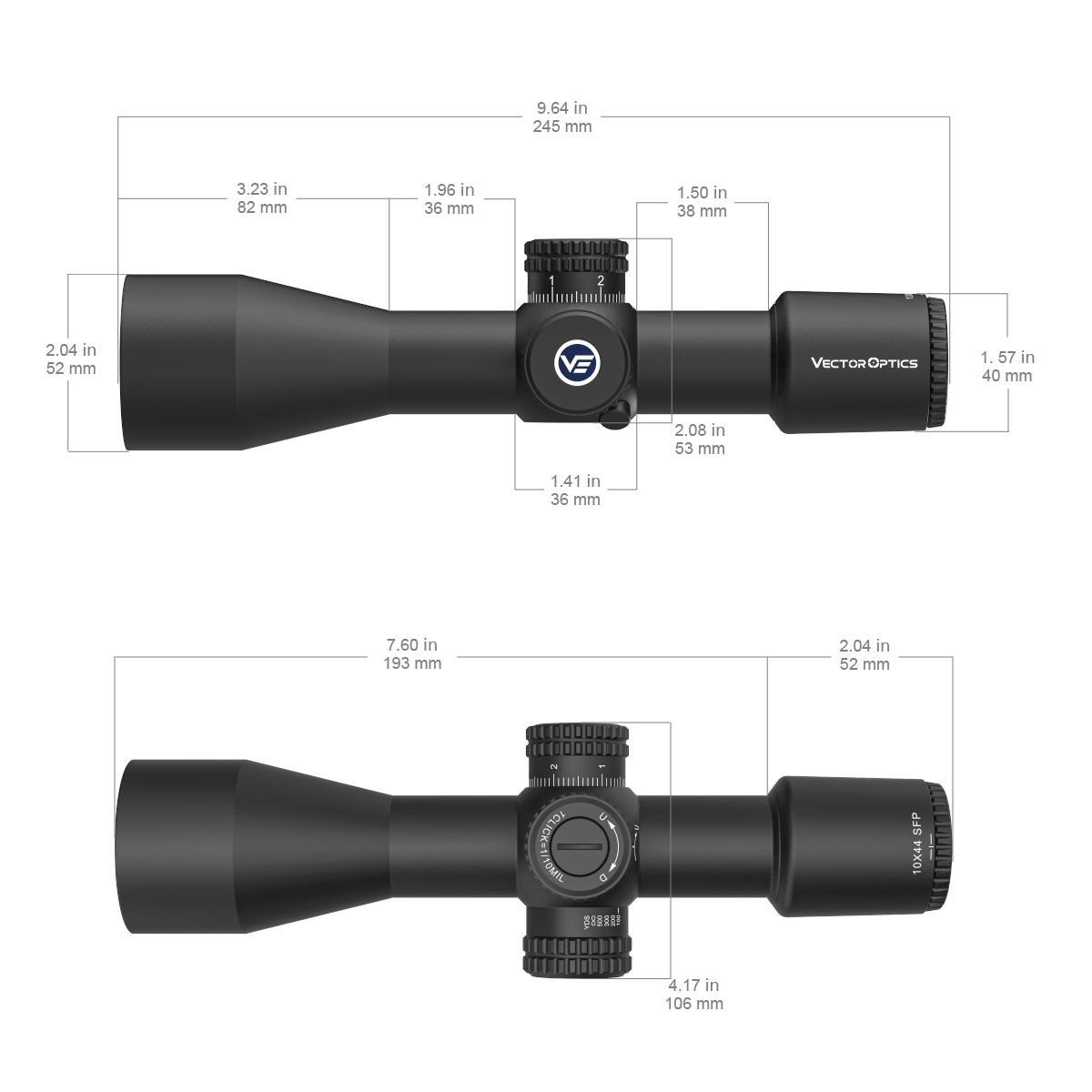Vector Optics Veyron 10x44 SFP compact rifle scope Vector Optics