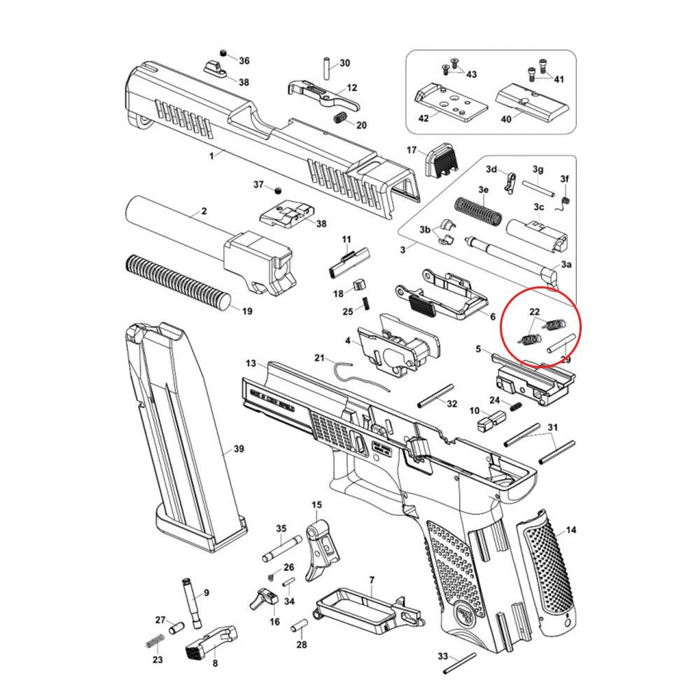 CZ P-10 competition trigger bar spring | 2 pcs