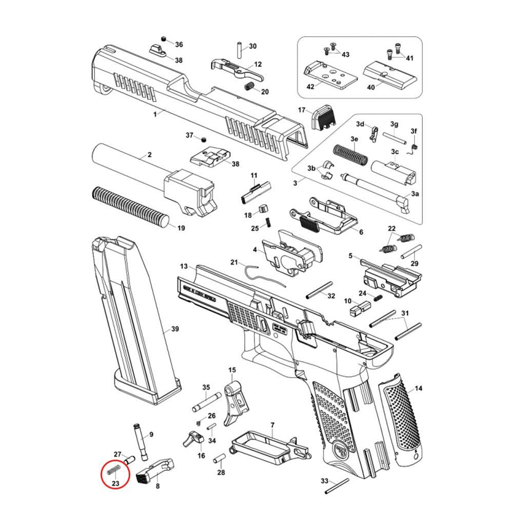 CZ P-10 magazine catch spring