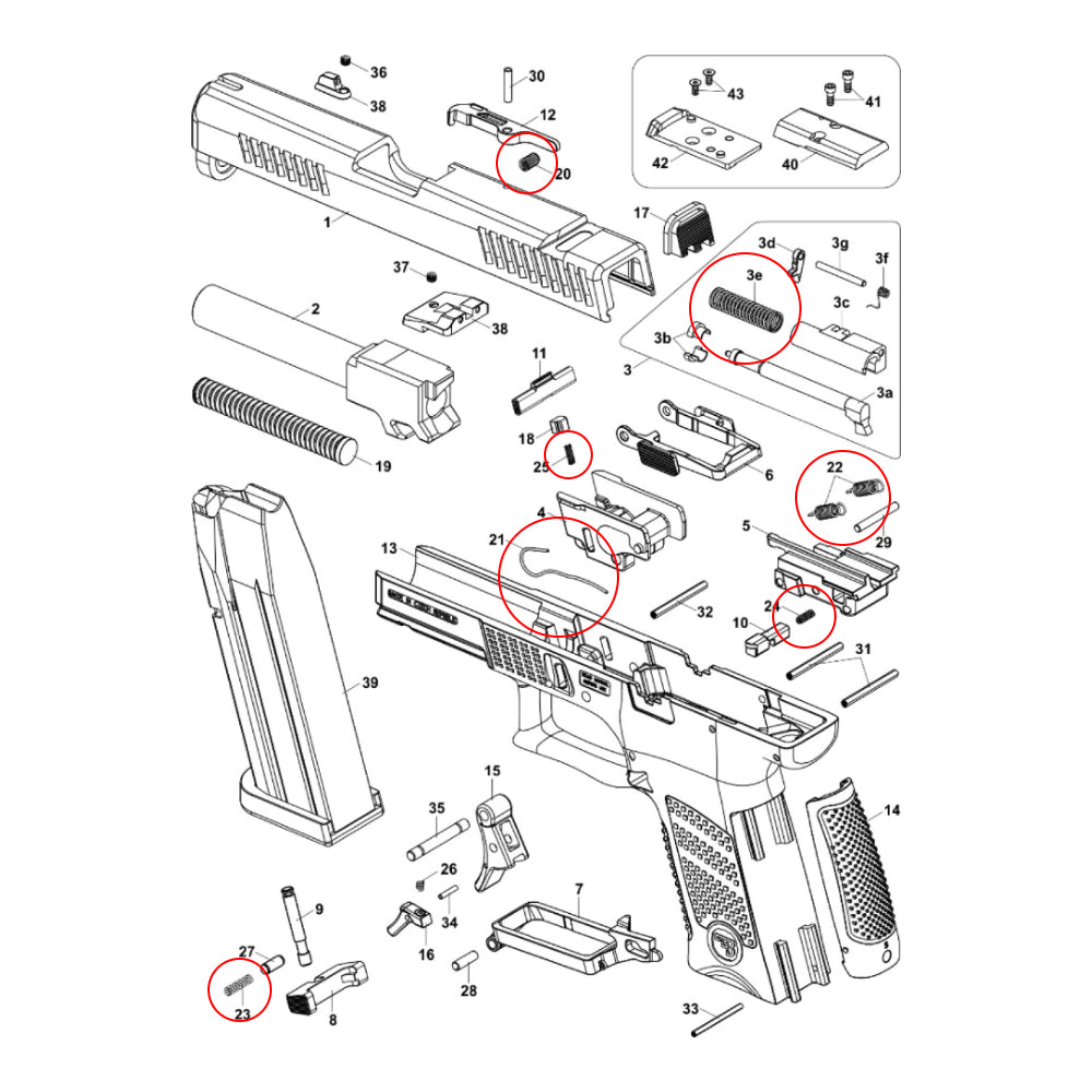 CZ P-10 set of springs