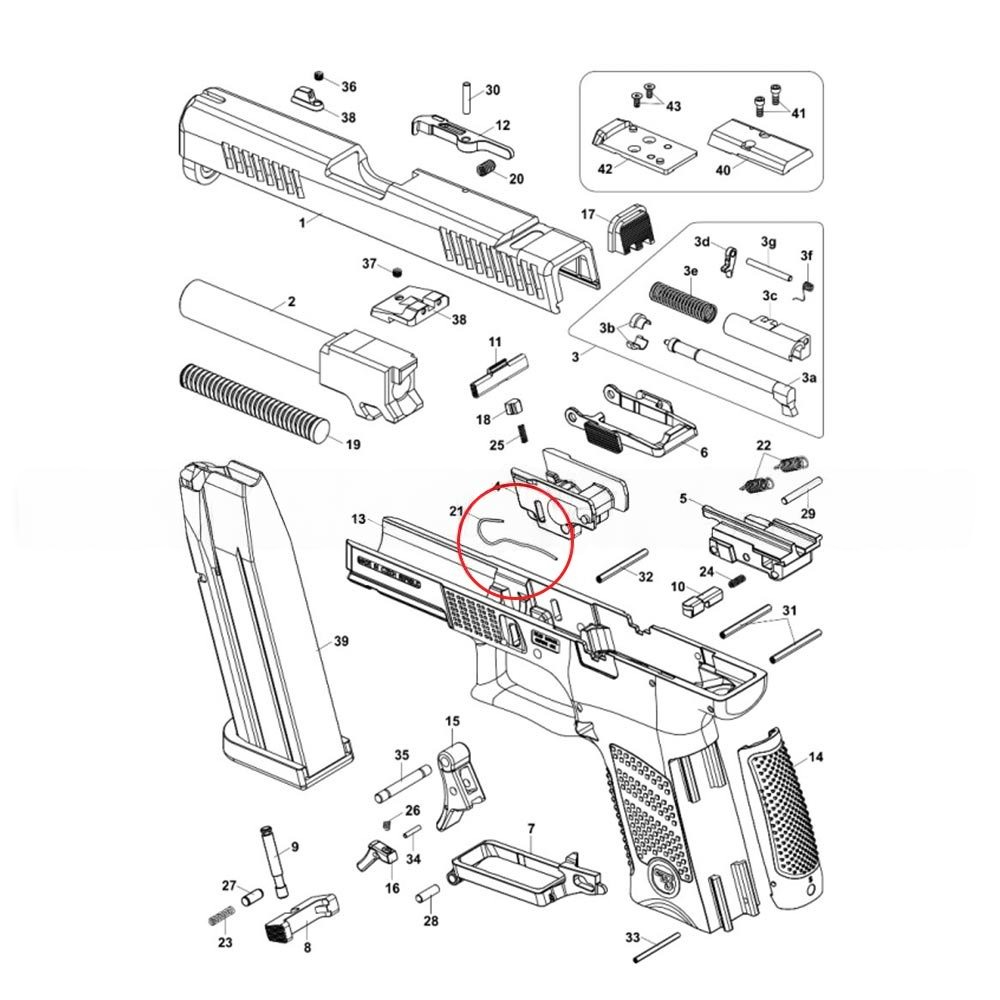 CZ P-10 slide stop spring