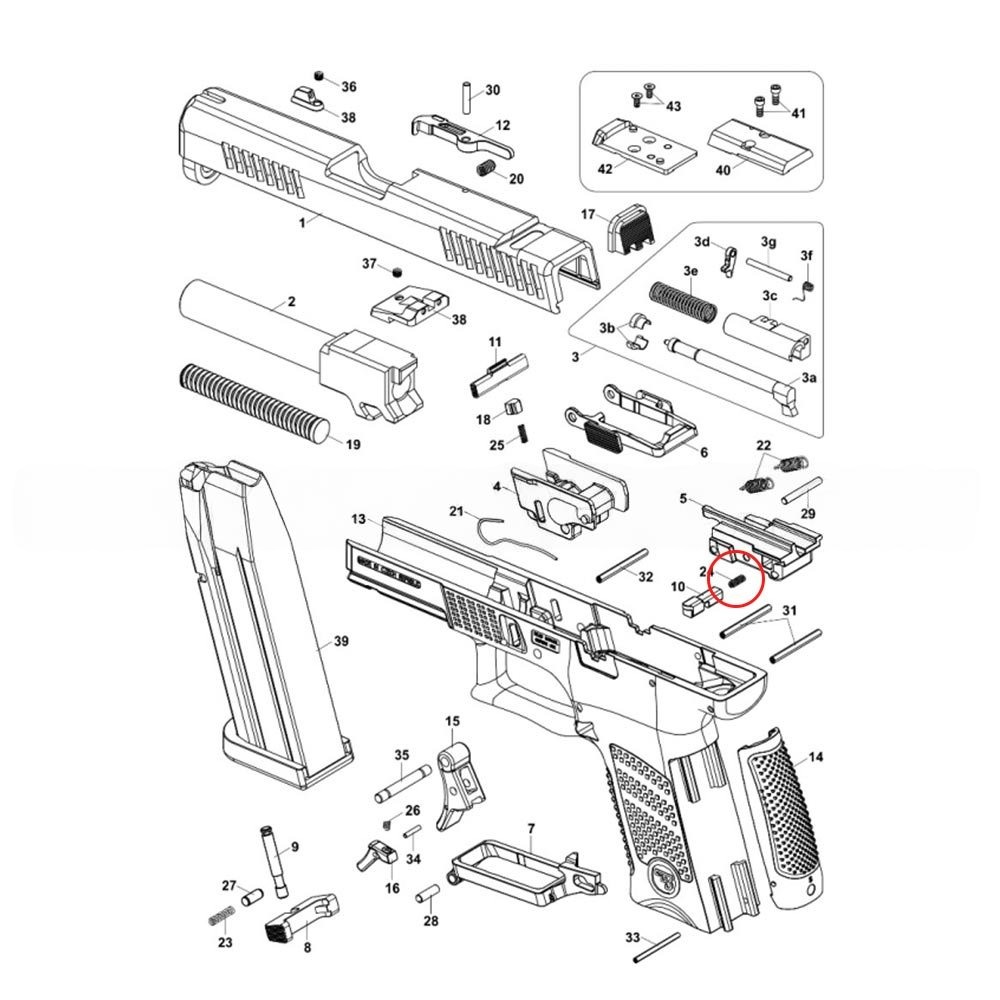 CZ P-10 trigger bar disconnector spring