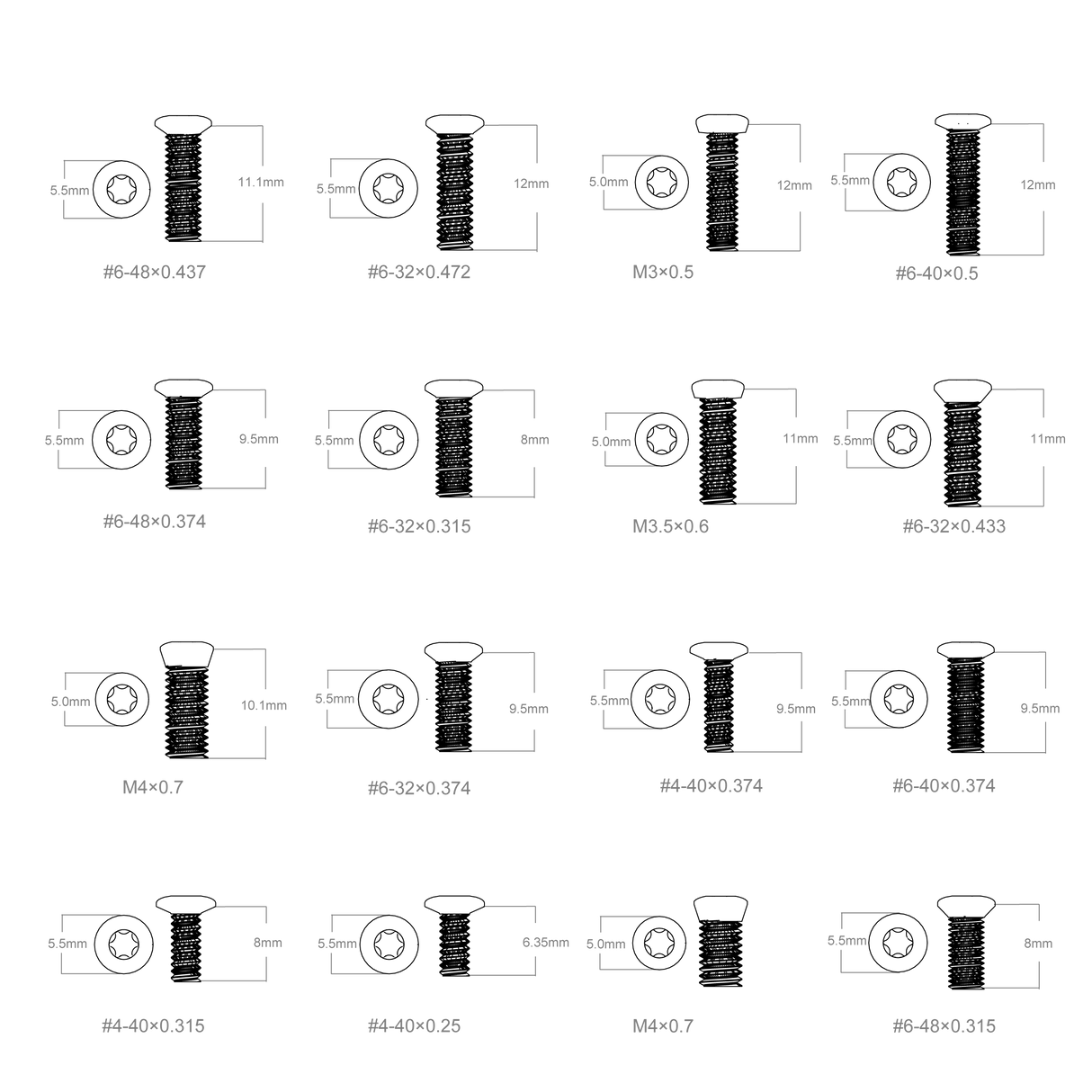 Set of screws Vector Optics