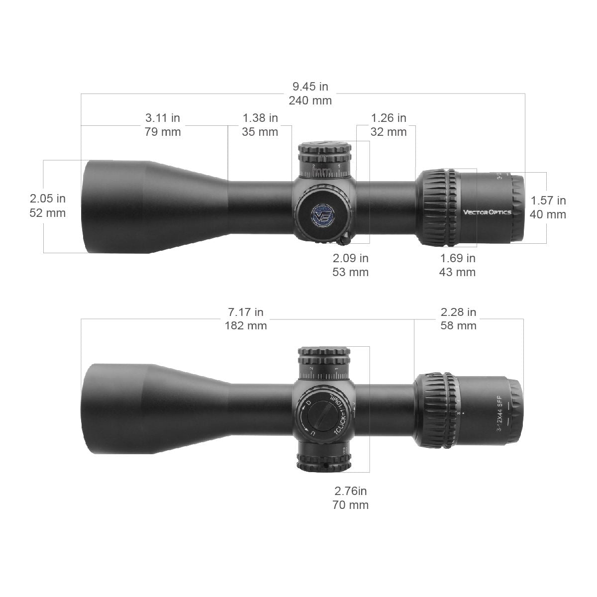 Vector Optics Veyron 3-12x44 SFP compact rifle scope Vector Optics
