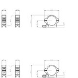 30mm scope rings | Picatinny base with screw nut JK-N